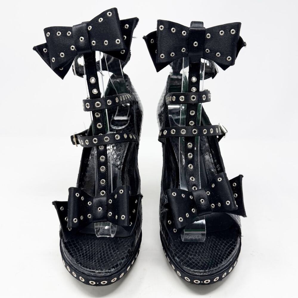Christian Dior by John Galliano FW 2003 Bondage Bow Snakeskin Heels Size 36.5 - Picture 2 of 16